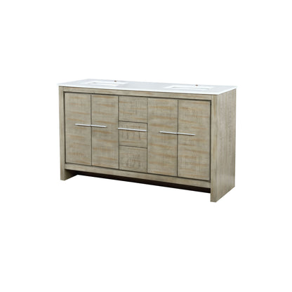 Lexora Lafarre 60 in. Rustic Acacia Double Sink Bath Vanity