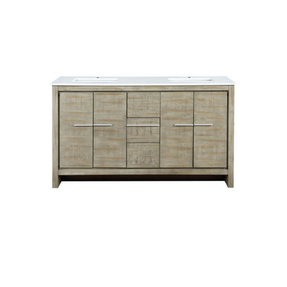 Lexora Lafarre 60 in. Rustic Acacia Double Sink Bath Vanity