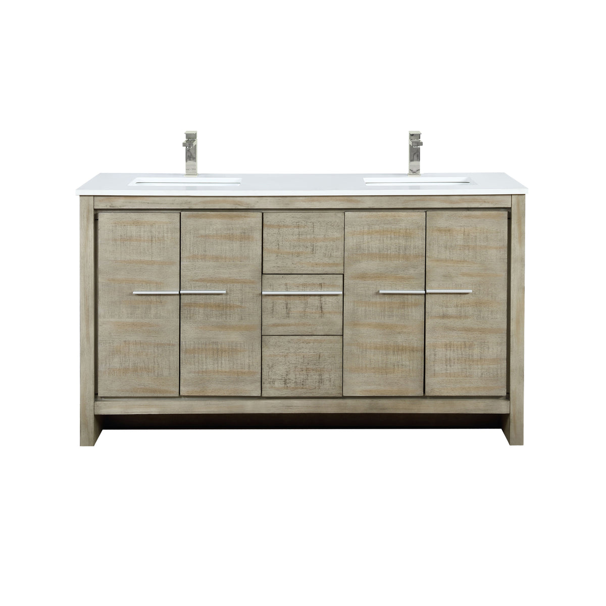 Lexora Lafarre 60 in. Rustic Acacia Double Sink Bath Vanity