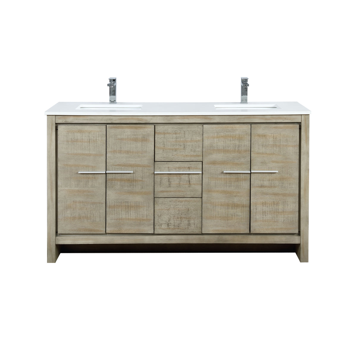 Lexora Lafarre 60 in. Rustic Acacia Double Sink Bath Vanity