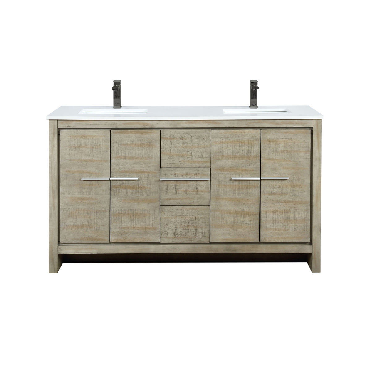 Lexora Lafarre 60 in. Rustic Acacia Double Sink Bath Vanity