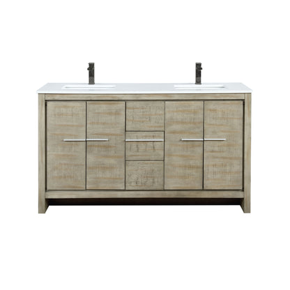 Lexora Lafarre 60 in. Rustic Acacia Double Sink Bath Vanity