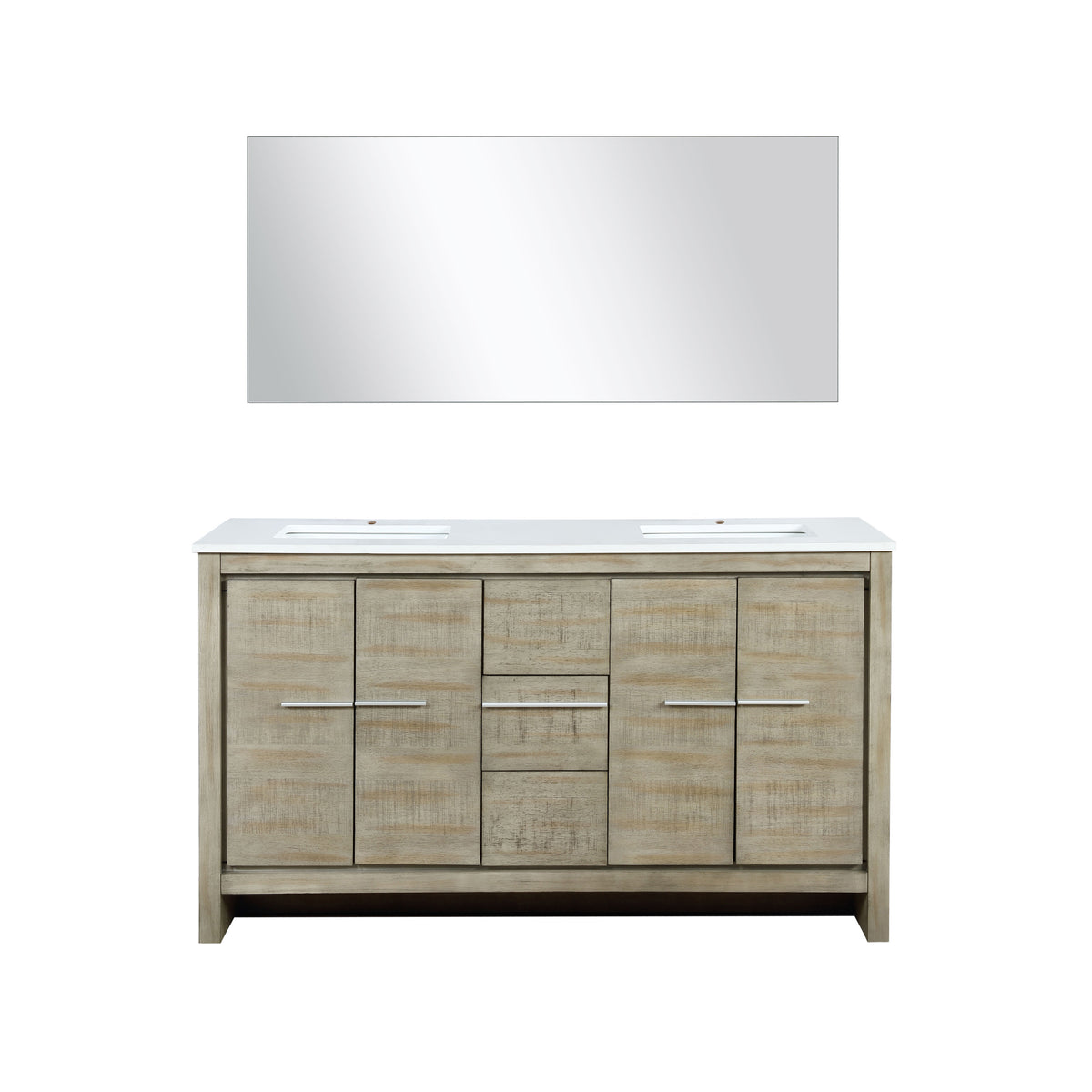 Lexora Lafarre 60 in. Rustic Acacia Double Sink Bath Vanity