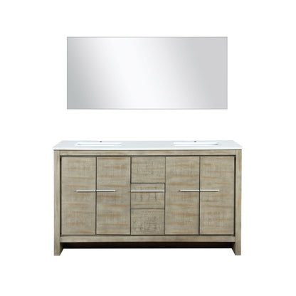 Lexora Lafarre 60 in. Rustic Acacia Double Sink Bath Vanity