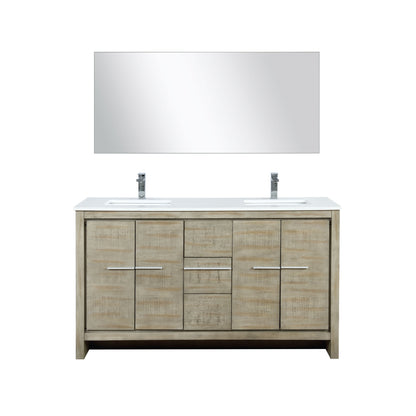 Lexora Lafarre 60 in. Rustic Acacia Double Sink Bath Vanity