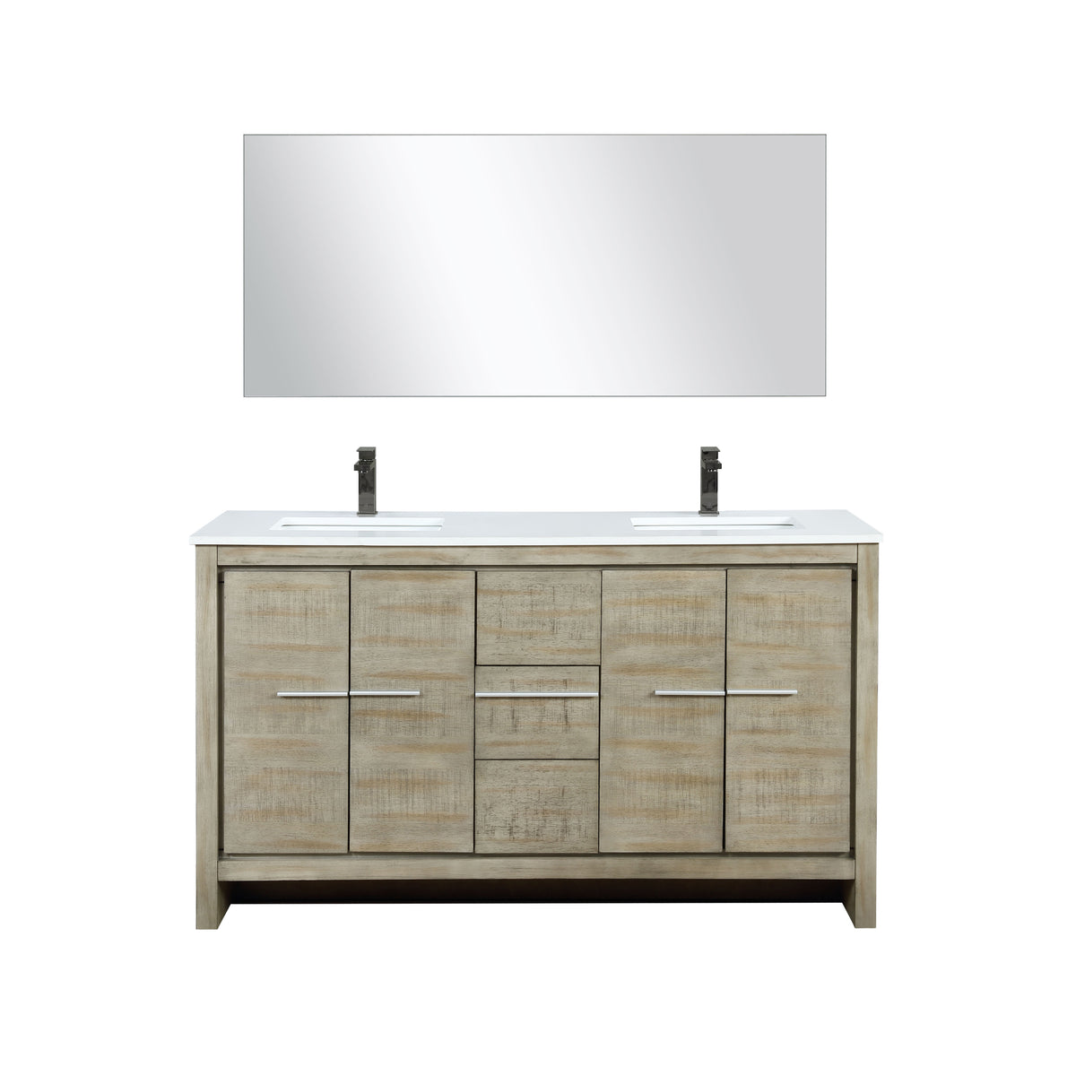 Lexora Lafarre 60 in. Rustic Acacia Double Sink Bath Vanity