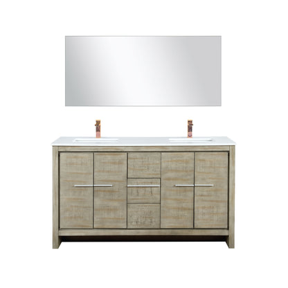 Lexora Lafarre 60 in. Rustic Acacia Double Sink Bath Vanity
