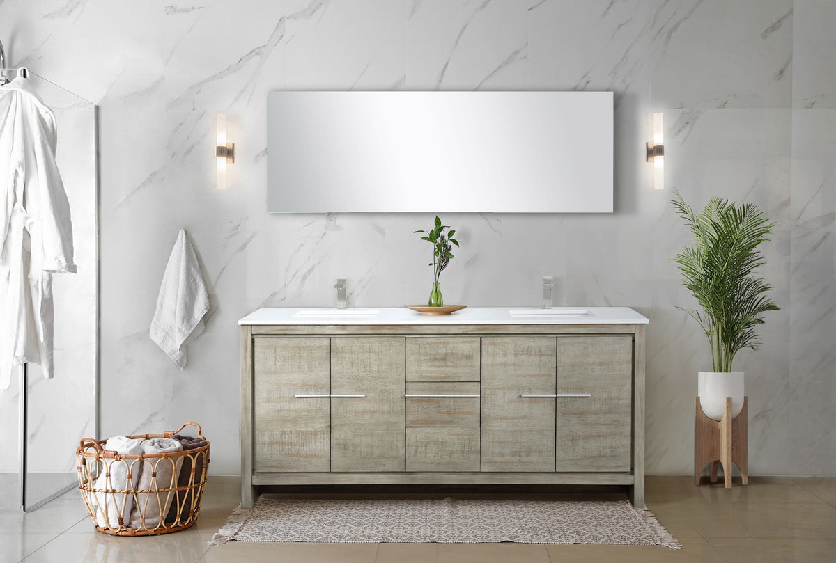 Lexora Lafarre 72 in. Rustic Acacia Double Sink Bath Vanity