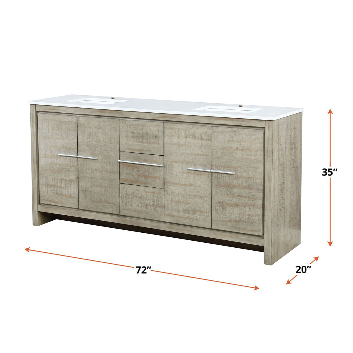 Lexora Lafarre 72 in. Rustic Acacia Double Sink Bath Vanity