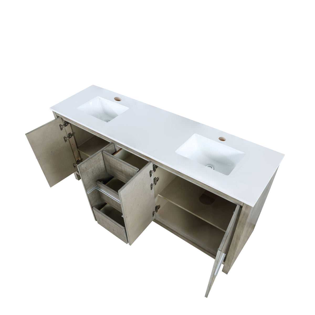 Lexora Lafarre 72 in. Rustic Acacia Double Sink Bath Vanity