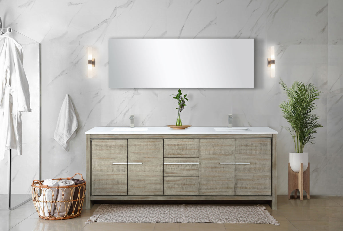 Lexora Lafarre 80 in. Rustic Acacia Double Sink Bath Vanity