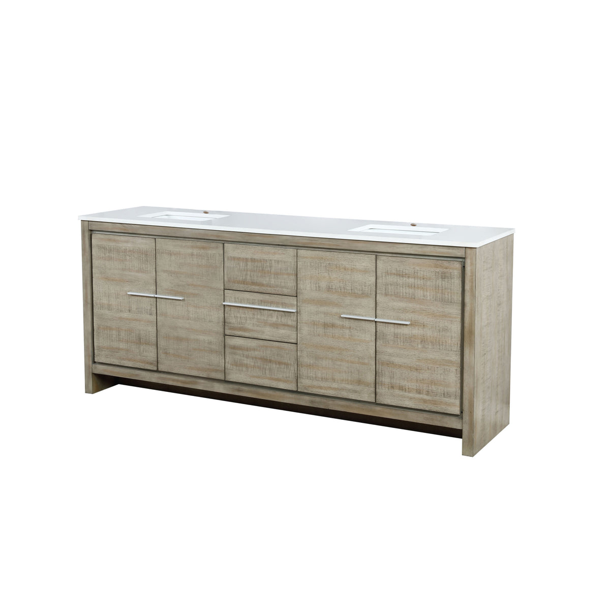 Lexora Lafarre 80 in. Rustic Acacia Double Sink Bath Vanity