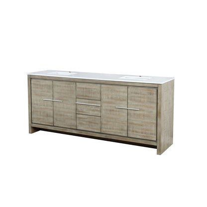Lexora Lafarre 80 in. Rustic Acacia Double Sink Bath Vanity