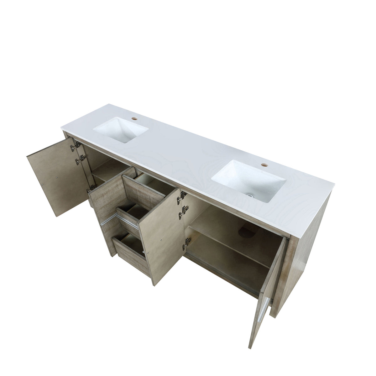 Lexora Lafarre 80 in. Rustic Acacia Double Sink Bath Vanity