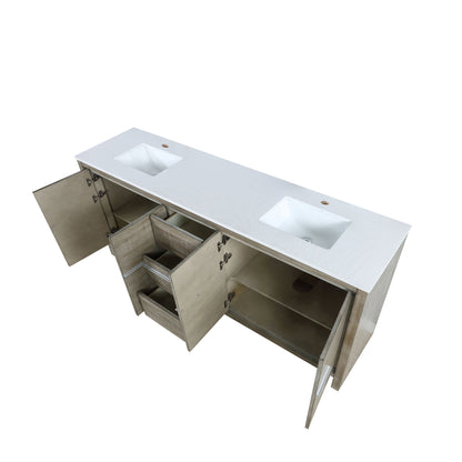 Lexora Lafarre 80 in. Rustic Acacia Double Sink Bath Vanity