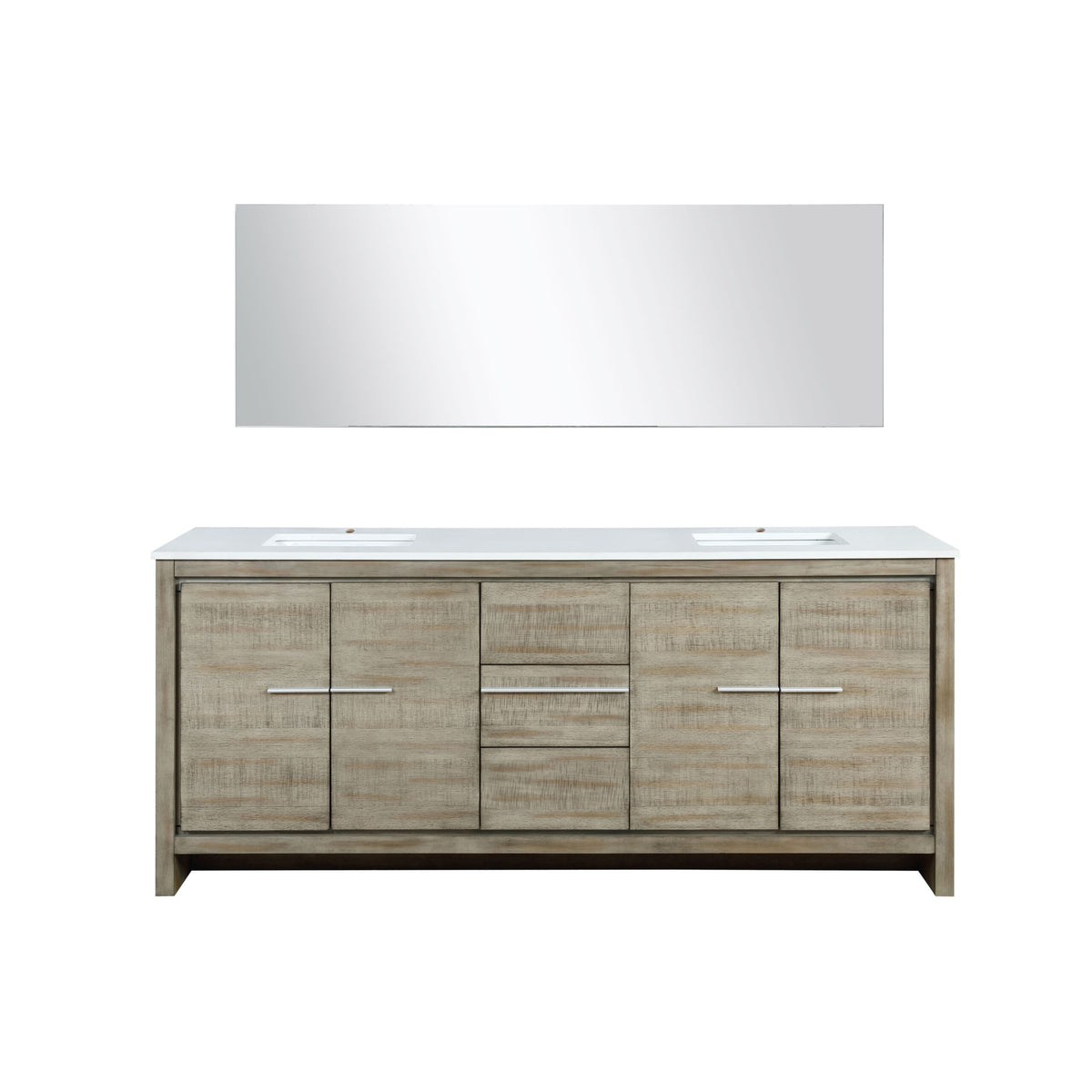 Lexora Lafarre 80 in. Rustic Acacia Double Sink Bath Vanity