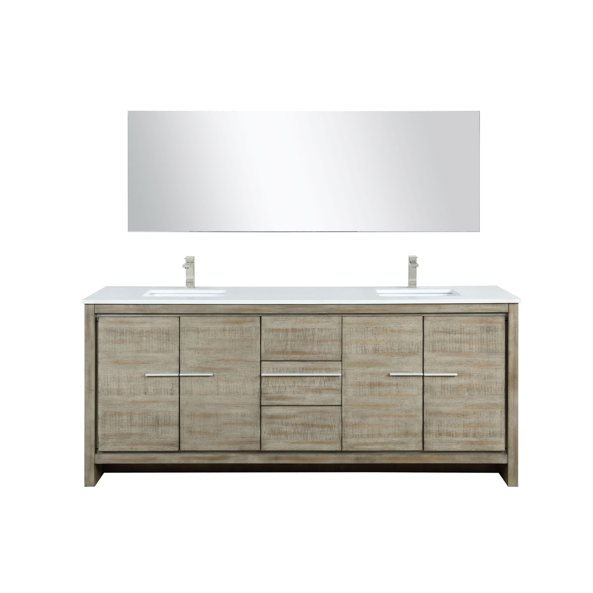 Lexora Lafarre 80 in. Rustic Acacia Double Sink Bath Vanity
