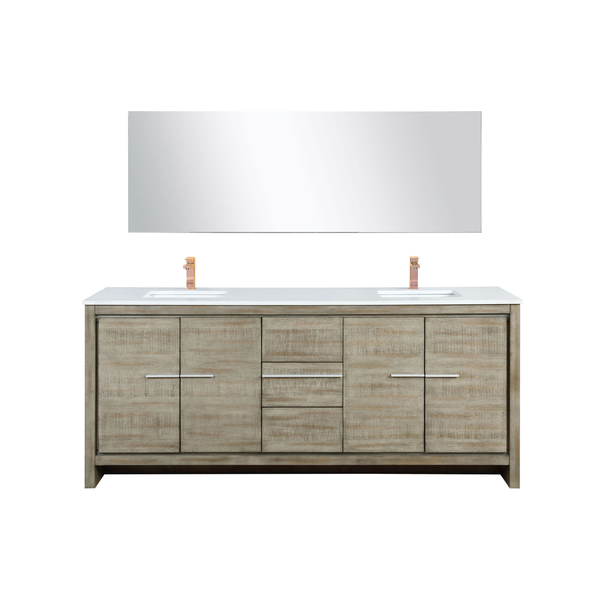 Lexora Lafarre 80 in. Rustic Acacia Double Sink Bath Vanity