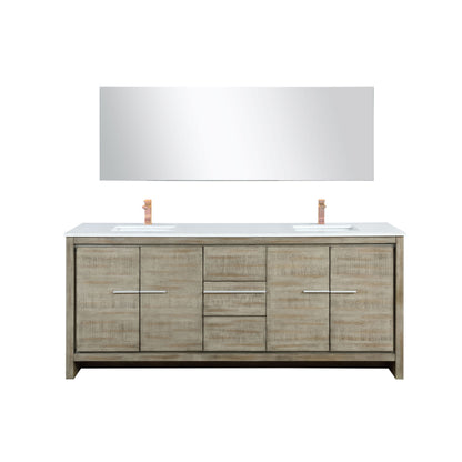 Lexora Lafarre 80 in. Rustic Acacia Double Sink Bath Vanity