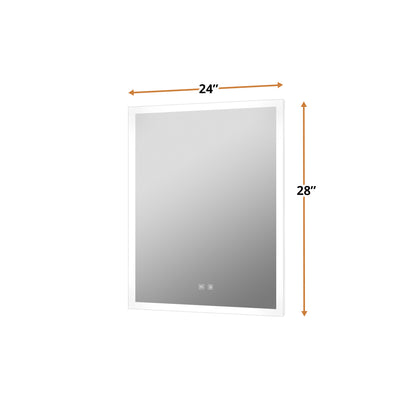Lexora Aurorium 20 in. W x 28 in. H LED Bathroom Vanity Mirror