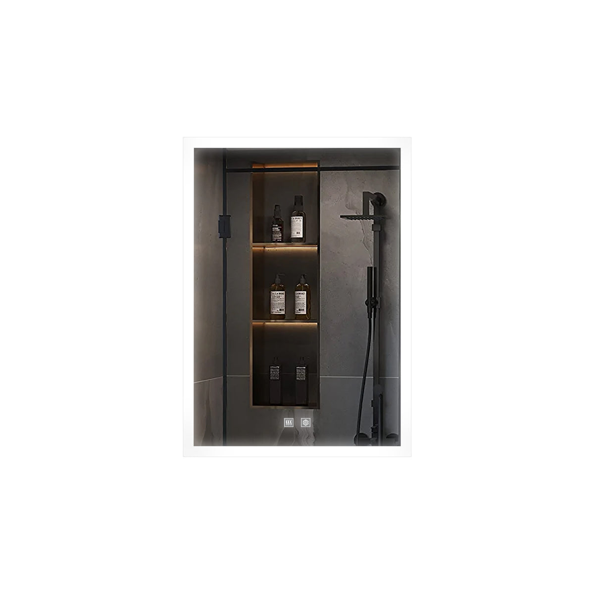 Lexora Aurorium 20 in. W x 28 in. H LED Bathroom Vanity Mirror