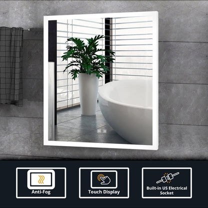 Lexora Aurorium 24 in. W x 28 in. H LED Bathroom Vanity Mirror