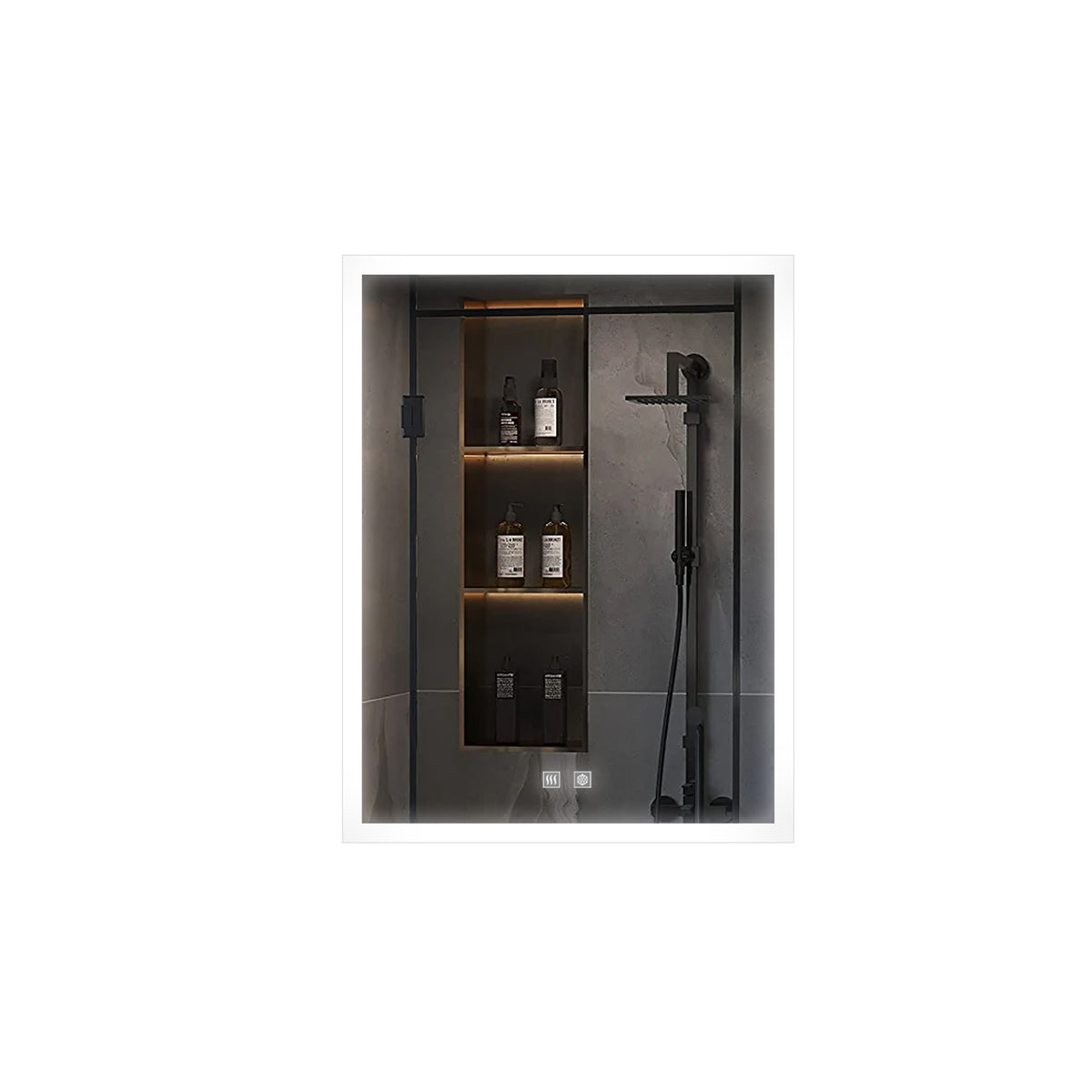 Lexora Aurorium 24 in. W x 28 in. H LED Bathroom Vanity Mirror