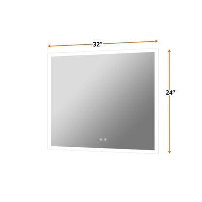 Lexora Aurorium 30 in. W x 28 in. H LED Bathroom Vanity Mirror