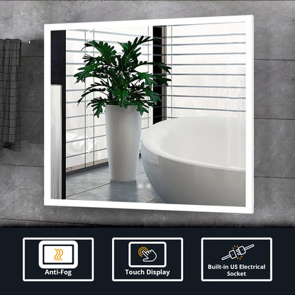Lexora Aurorium 30 in. W x 28 in. H LED Bathroom Vanity Mirror