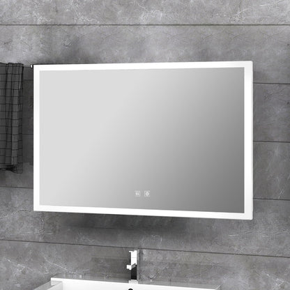 Lexora Aurorium 32 in. W x 24 in. H LED Bathroom Vanity Mirror