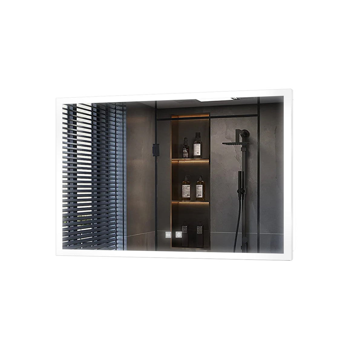 Lexora Aurorium 32 in. W x 24 in. H LED Bathroom Vanity Mirror