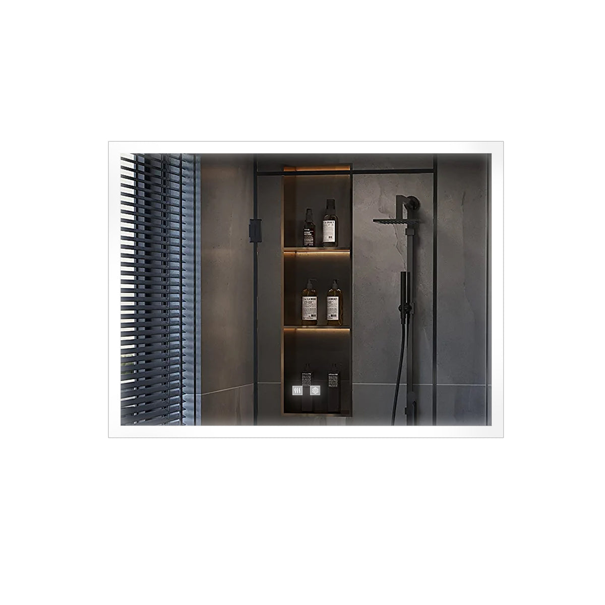 Lexora Aurorium 32 in. W x 24 in. H LED Bathroom Vanity Mirror