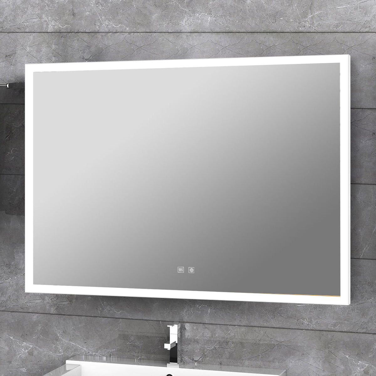 Lexora Aurorium 36 in. W x 28 in. H LED Bathroom Vanity Mirror