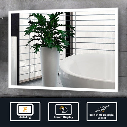 Lexora Aurorium 36 in. W x 28 in. H LED Bathroom Vanity Mirror