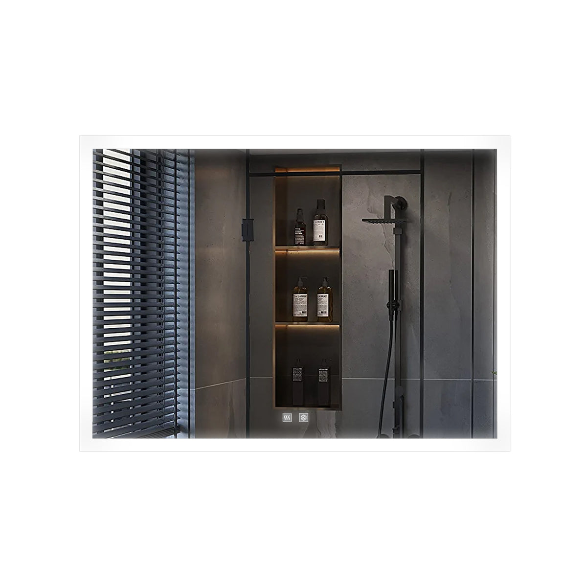 Lexora Aurorium 36 in. W x 28 in. H LED Bathroom Vanity Mirror