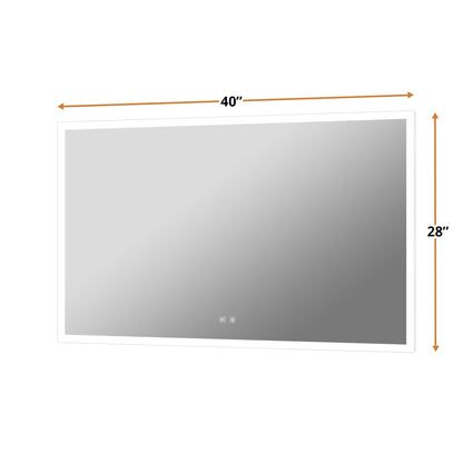Lexora Aurorium 40 in. W x 28 in. H LED Bathroom Vanity Mirror