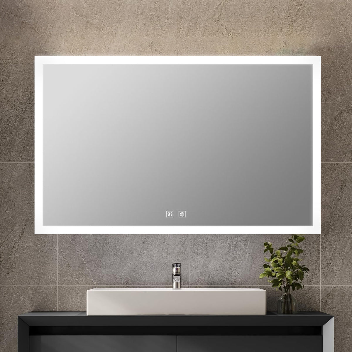 Lexora Aurorium 40 in. W x 28 in. H LED Bathroom Vanity Mirror