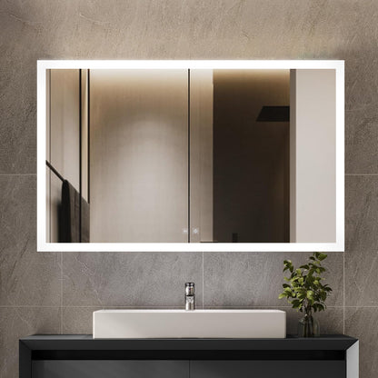 Lexora Aurorium 40 in. W x 28 in. H LED Bathroom Vanity Mirror
