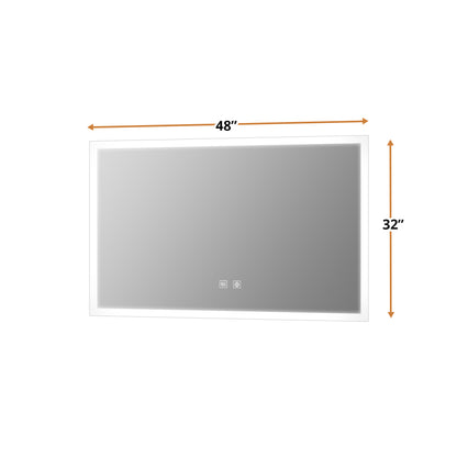Lexora Aurorium 48 in. W x 32 in. H LED Bathroom Vanity Mirror
