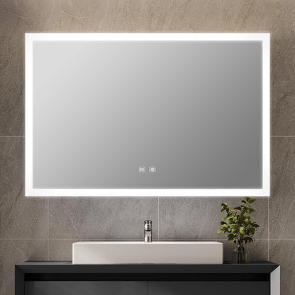 Lexora Aurorium 48 in. W x 32 in. H LED Bathroom Vanity Mirror