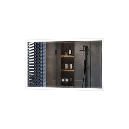 Lexora Aurorium 48 in. W x 32 in. H LED Bathroom Vanity Mirror