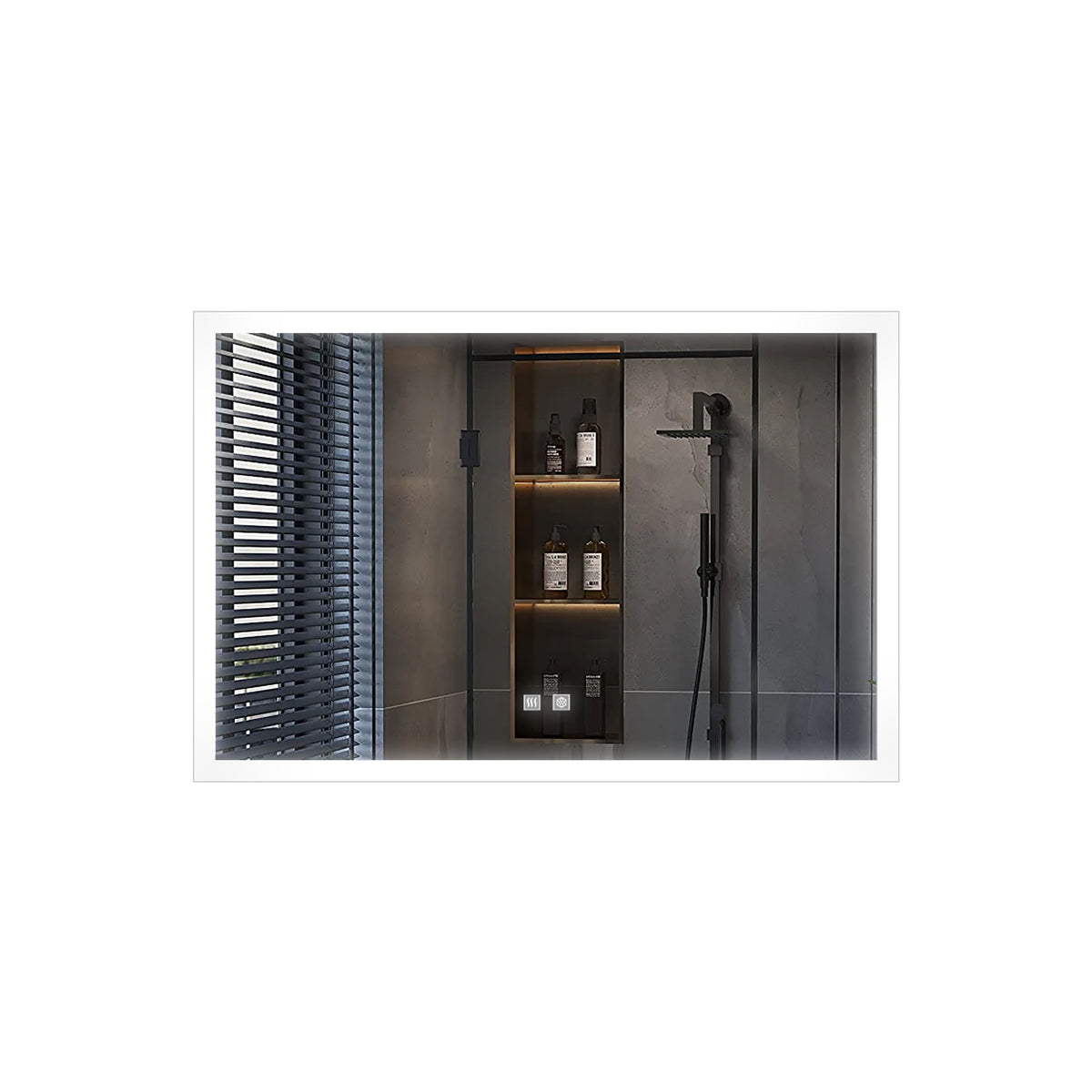 Lexora Aurorium 48 in. W x 32 in. H LED Bathroom Vanity Mirror