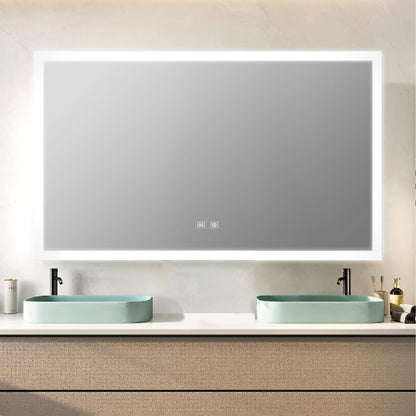Lexora Aurorium 60 in. W x 32 in. H LED Bathroom Vanity Mirror