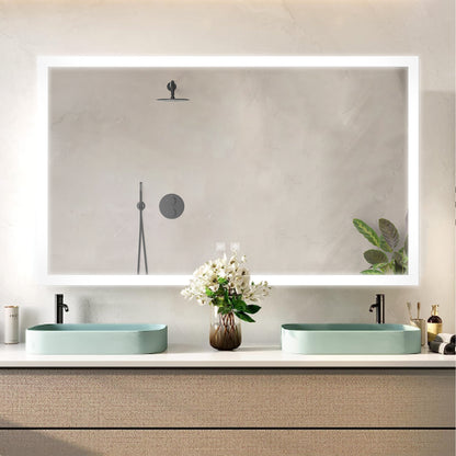 Lexora Aurorium 60 in. W x 32 in. H LED Bathroom Vanity Mirror