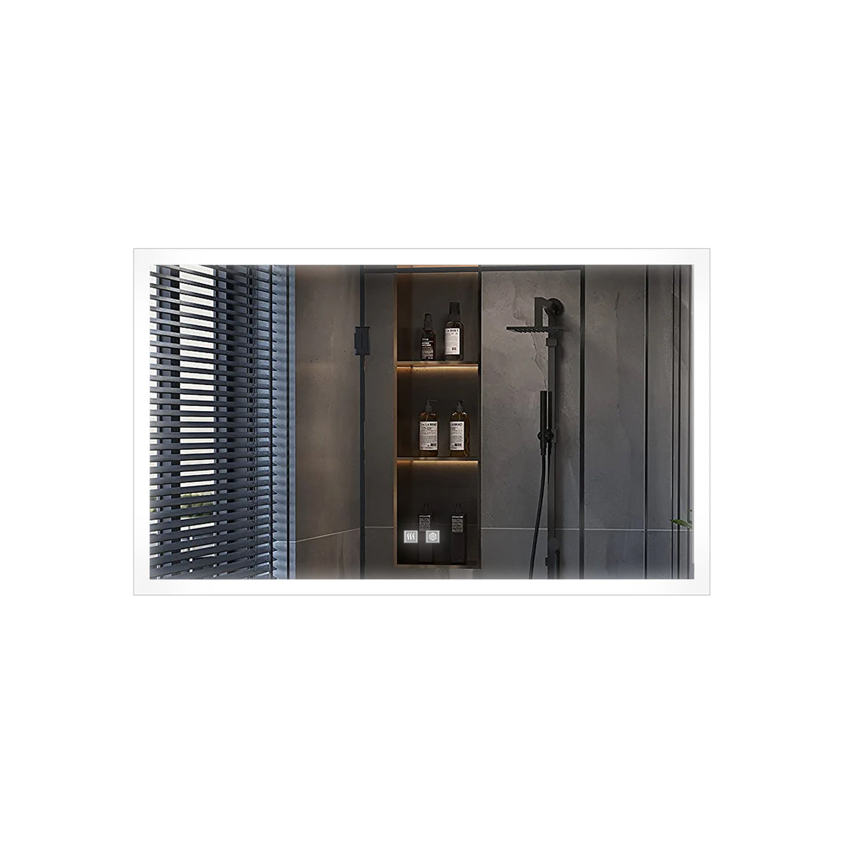 Lexora Aurorium 60 in. W x 32 in. H LED Bathroom Vanity Mirror