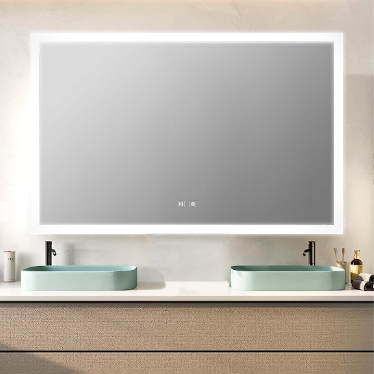Lexora Aurorium 60 in. W x 36 in. H LED Bathroom Vanity Mirror