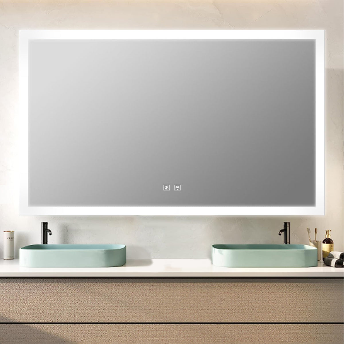 Lexora Aurorium 72 in. W x 36 in. H LED Bathroom Vanity Mirror