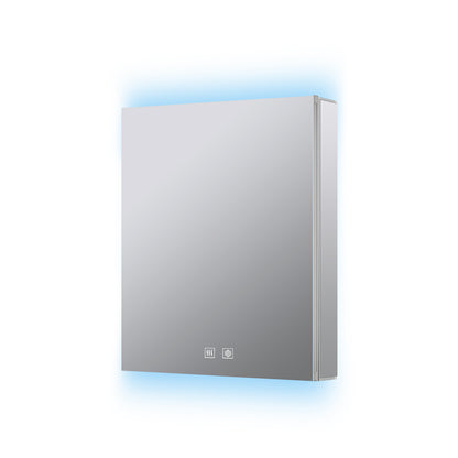 Lexora Corsica 20 in W x 28 in H Surface-Mount LED Mirror Medicine Cabinet with Defogger)