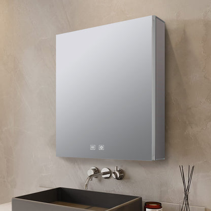 Lexora Corsica 20 in W x 32 in H Surface-Mount LED Mirror Medicine Cabinet with Defogger)