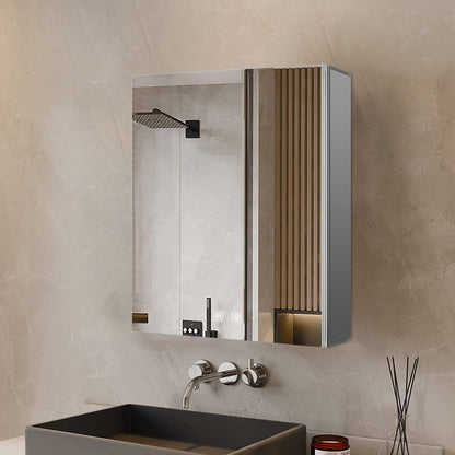 Lexora Corsica 24 in W x 28 in H Surface-Mount LED Mirror Medicine Cabinet with Defogger)